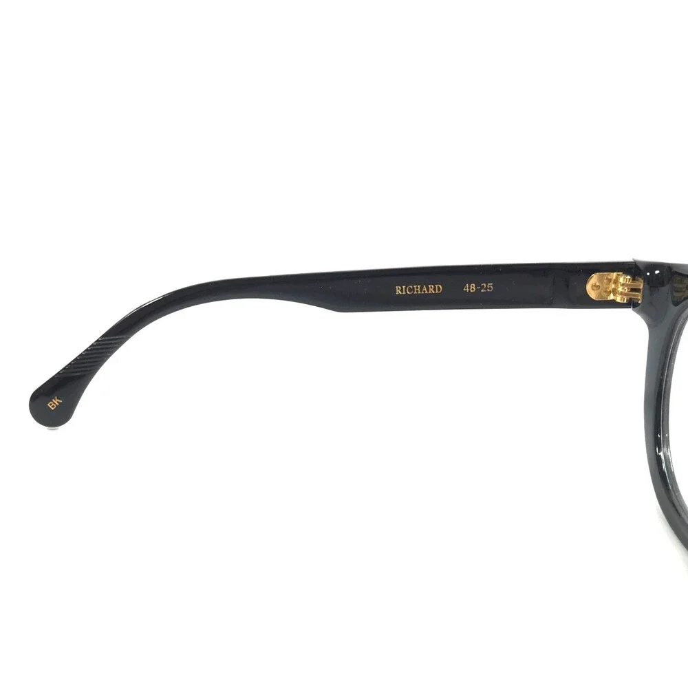 Alfred Kerbs Eyeglasses Frames RICHARD BK Shiny Black Gold Round 48-25-140